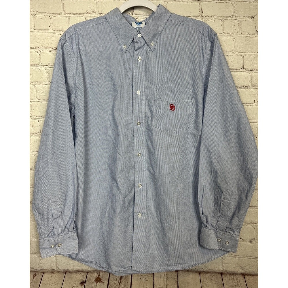 Oklahoma Sooners OU NCAA‎ by KA Inc long sleeve button up shirt, sz L, EUC